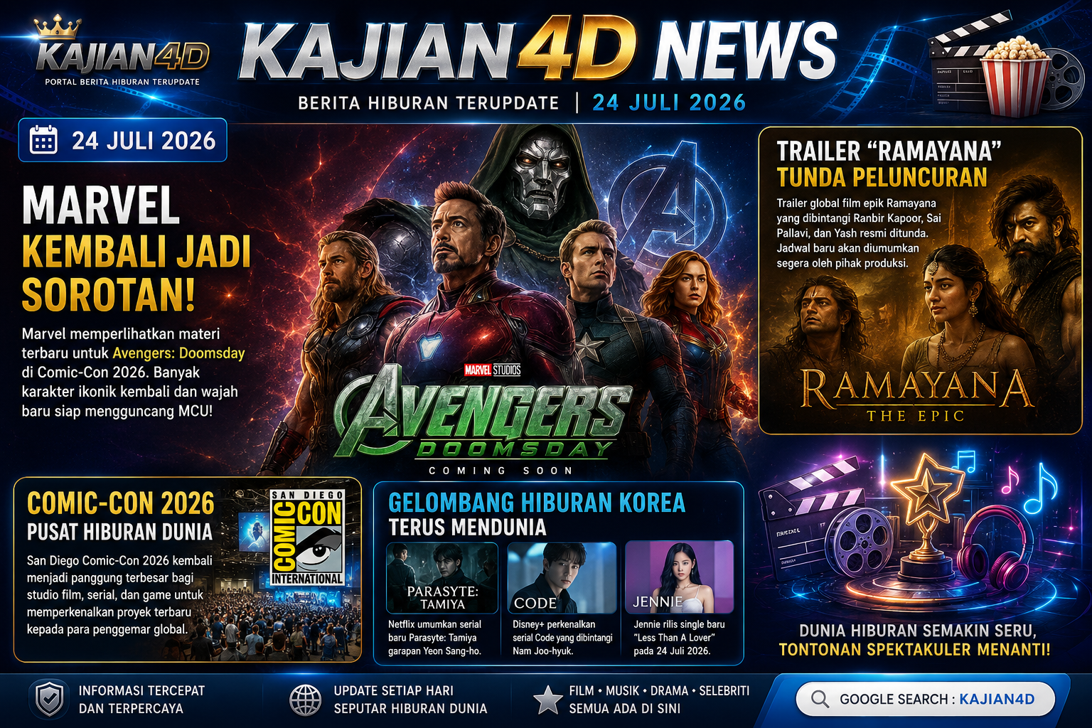 Marvel dan Gelombang Film Fantasi Global Dominasi Perbincangan Hiburan 24 Juli 2026