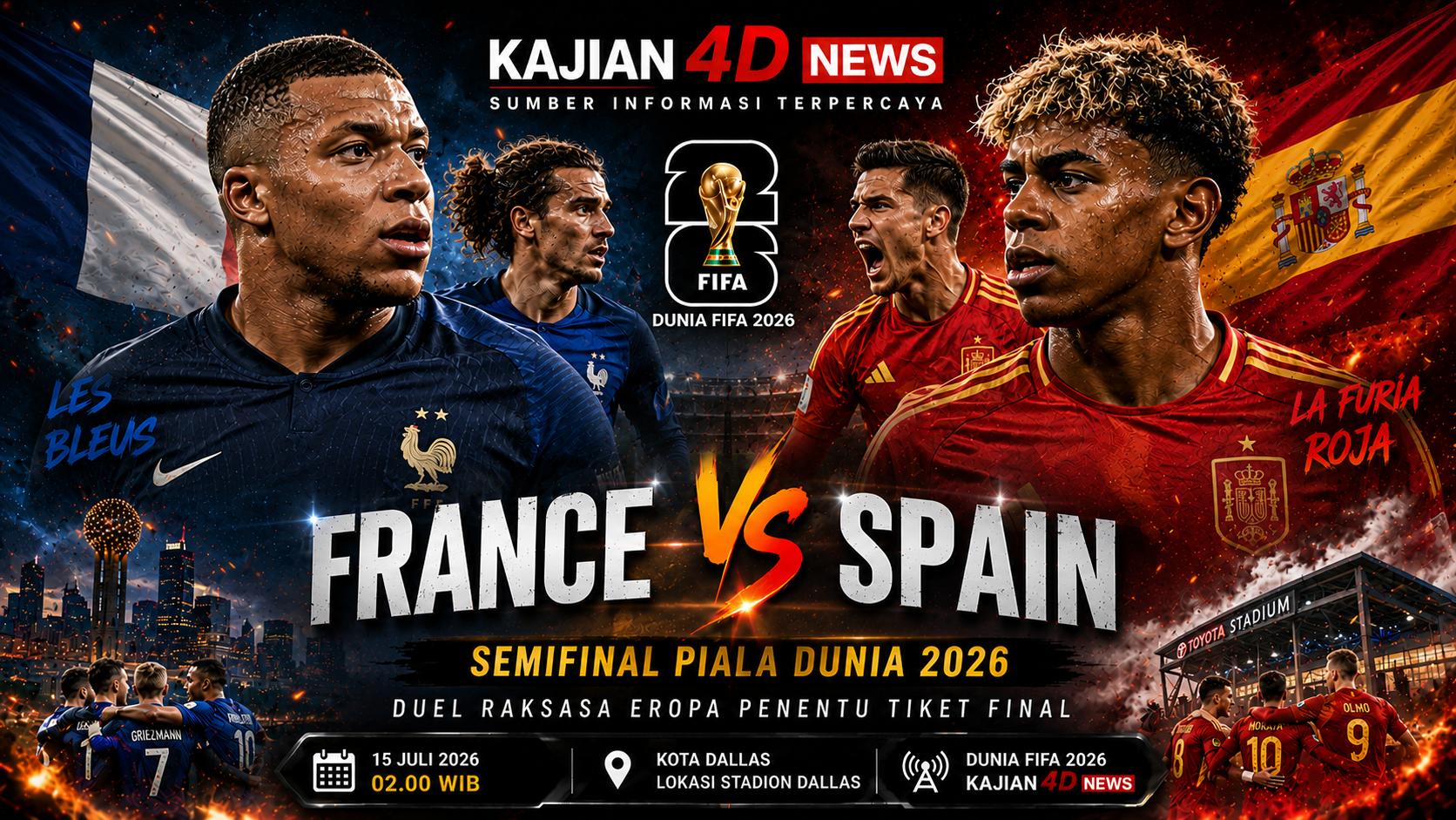 Duel Akbar Semifinal Piala Dunia 2026: Prancis vs Spanyol Kembali Bertemu